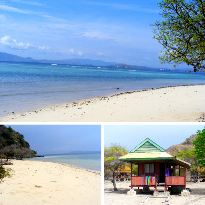 Pulau Kanawa Bungalow + Beach Pic Collage