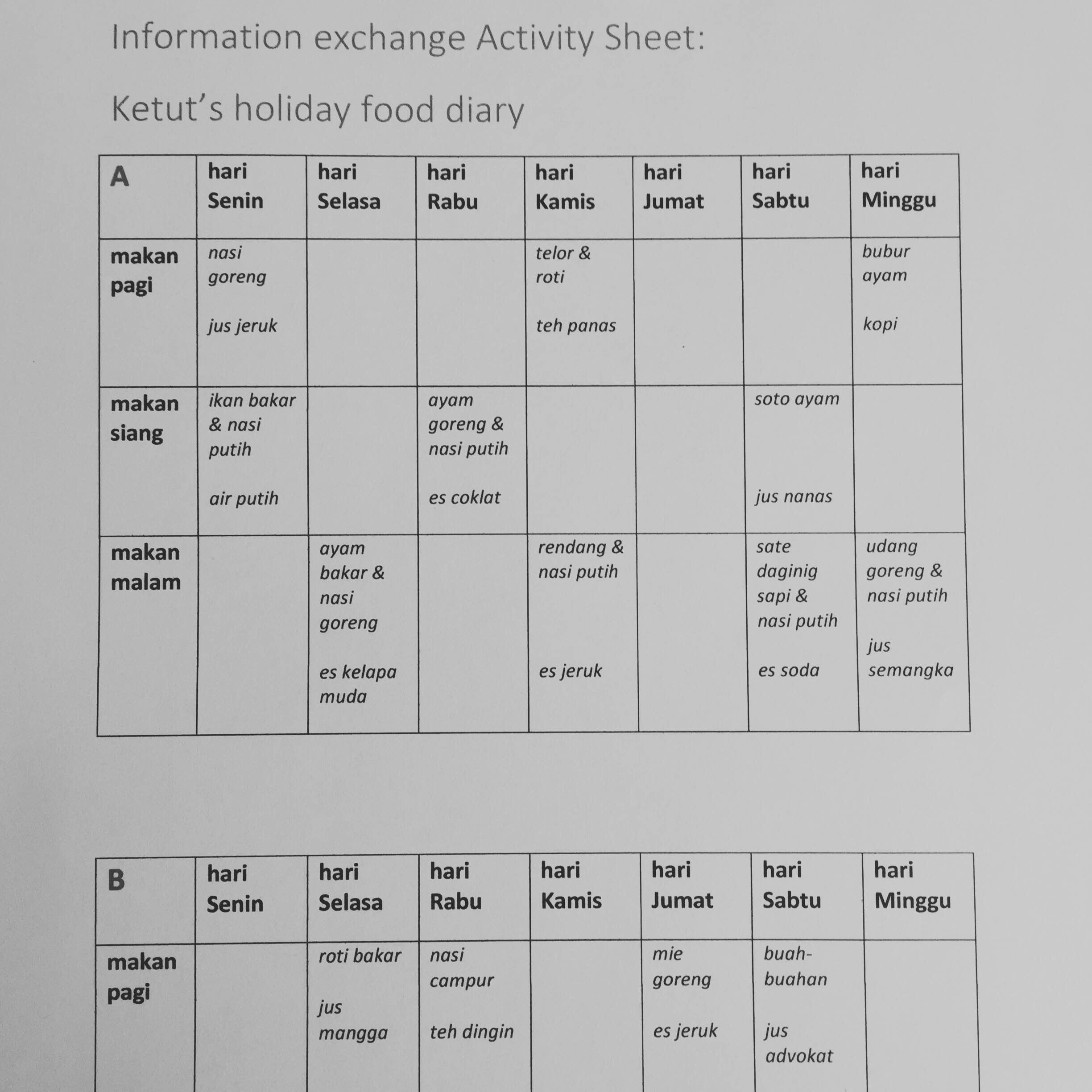 Info exchange activity sample pic