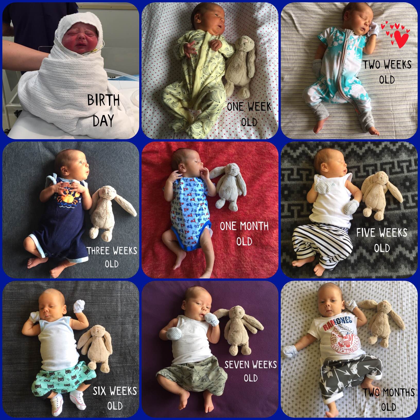 Sebastian Jaya birth to two months old collage