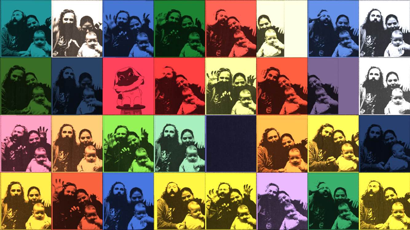 Family of 3 Andy Warhol pop art